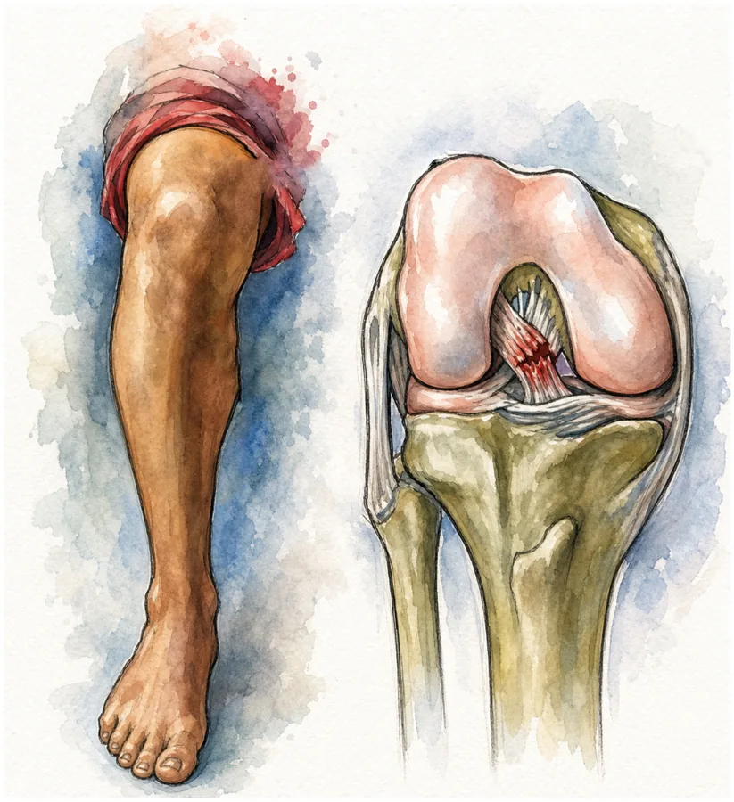Torn anterior cruciate ligament of the knee