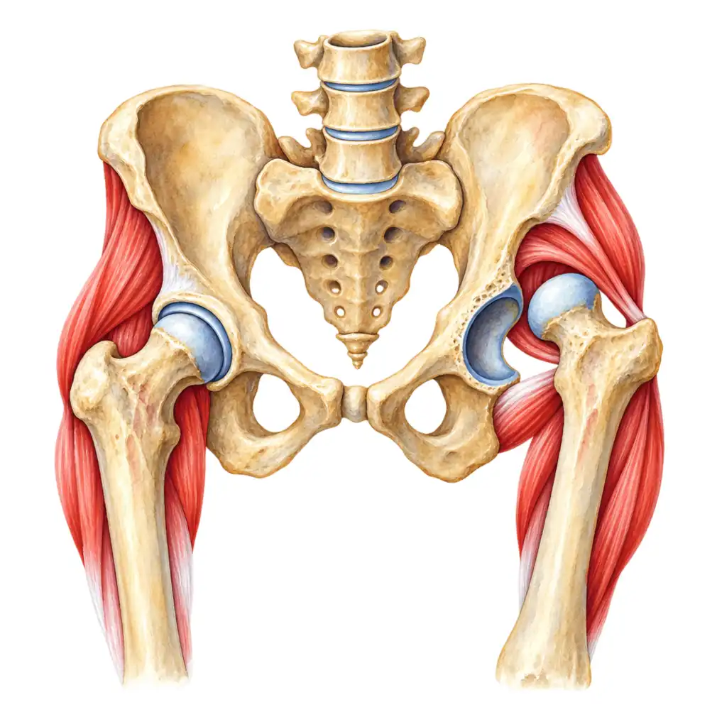 Tight muscles slowly pull the hip out of its socket, silently. That is why the hips are X-rayed on a schedule, not only when something hurts.
