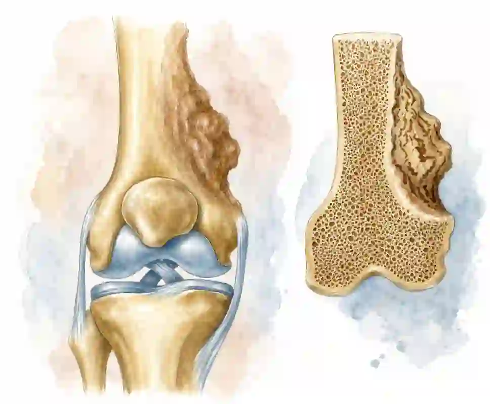 Exostosis - osteochondroma on the lower femur